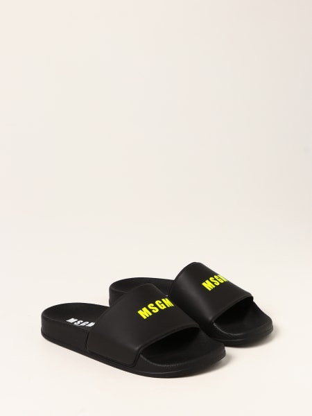 Msgm Kids Outlet slide sandals in PVC Black Msgm Kids shoes