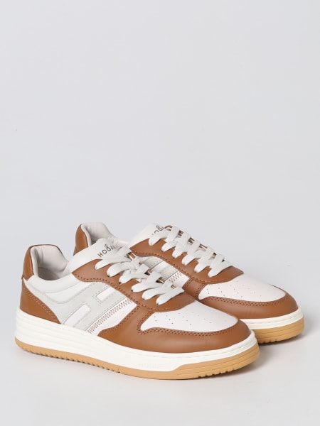 Hogan Outlet: H630 sneakers in leather - Beige | Hogan sneakers