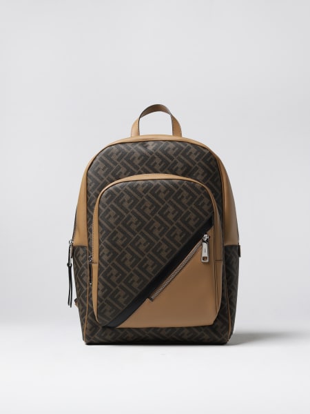 Fendi backpack in coated fabric and leather