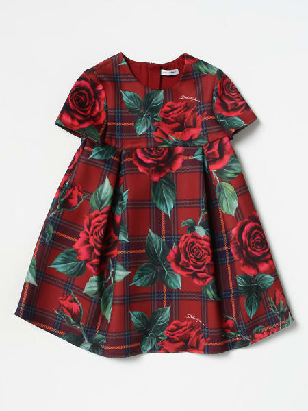 Dolce & Gabbana children's dress in stretch fabric with all-over floral print