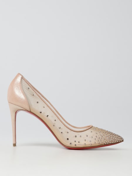 Christian Louboutin Follies pumps in iridescent suede with rhinestone crystals