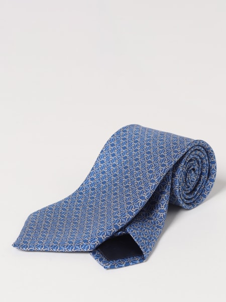 Ferragamo silk tie with Gancini Circle print
