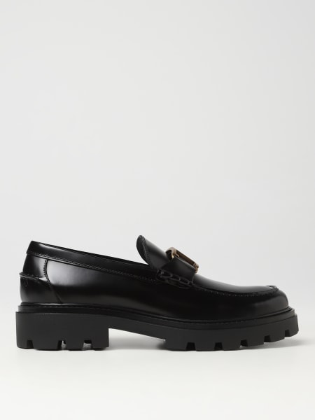 Tod's moccasins in brushed leather with antique metal T monogram