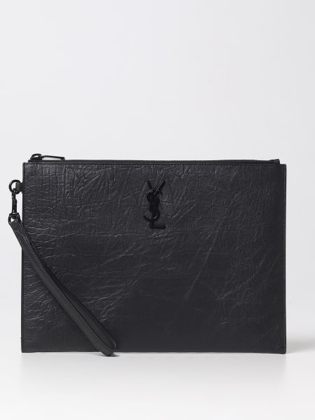Saint Laurent clutch bag in crocodile print leather