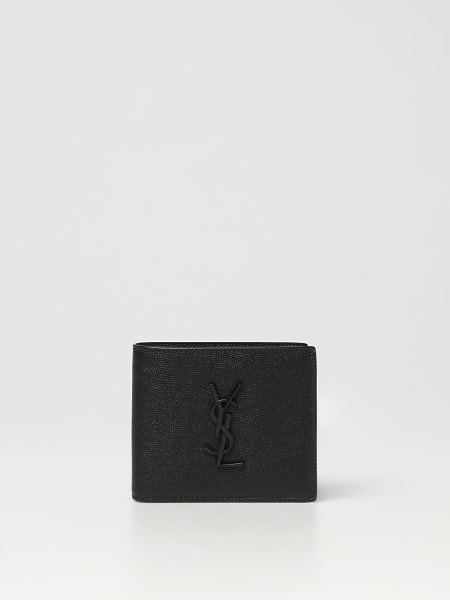 Men's Saint Laurent: Saint Laurent wallet in micro grained leather