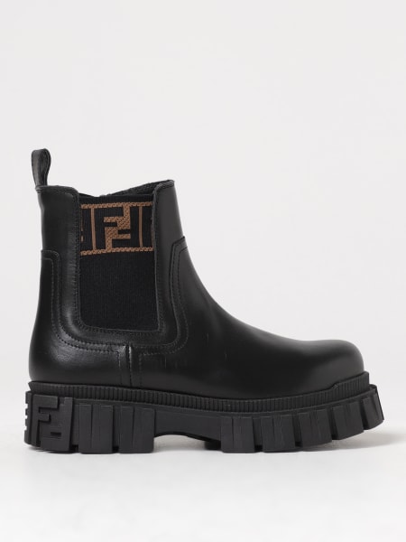 Fendi girls leather ankle boots