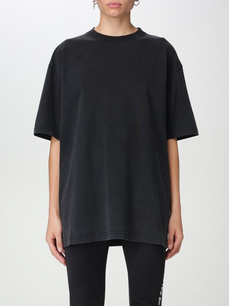 T-shirt Balenciaga in cotone con logo in strass
