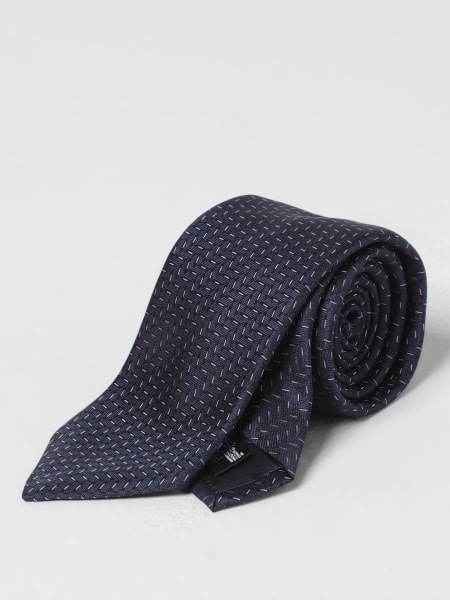 Emporio Armani tie in micro-patterned silk