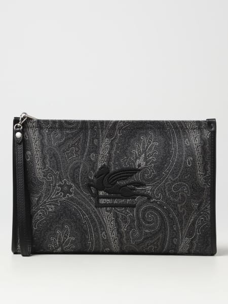 Etro pouch in cotton blend with Paisley jacquard