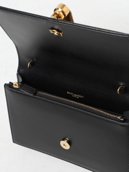 SAINT LAURENT: Kate wallet bag in grain de poudre leather - Black ...