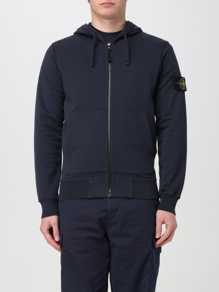 Stone island zip up hoodie online blue