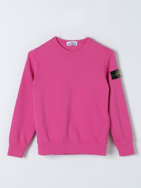 STONE ISLAND JUNIOR sweater for boys Fuchsia Stone Island