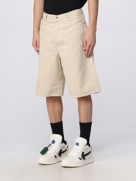 Off-White Outlet: shorts in cotton - Beige | Off-White short 