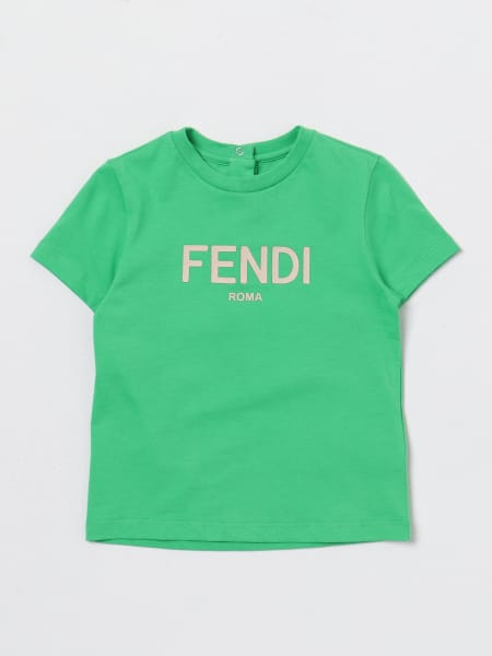 FENDI KIDS: cotton t-shirt - Yellow | Fendi Kids t-shirt BUI0547AJ ...