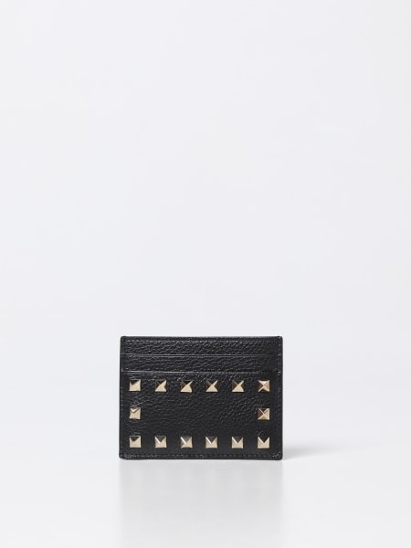 Valentino Garavani Rockstud credit card holder in grained leather