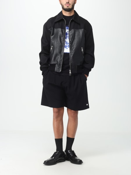 ALEXANDER MCQUEEN: bomber jacket in cotton and leather - Black