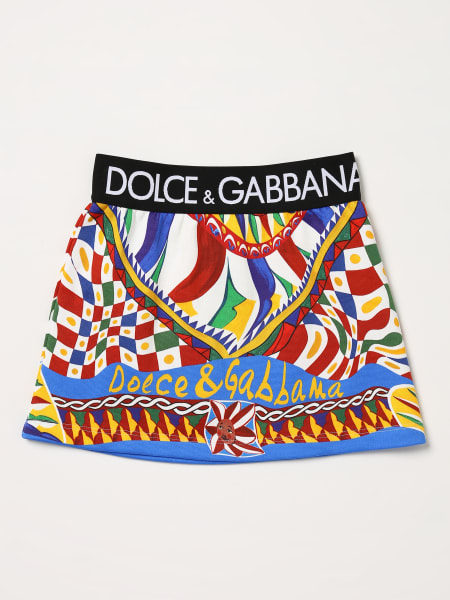 Gonna Dolce & Gabbana in cotone con stampa carretto siciliano
