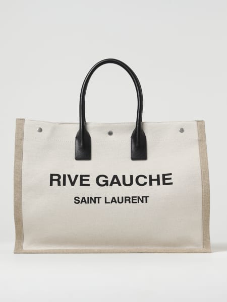 Borsa Rive Gauche Saint Laurent in canvas e pelle