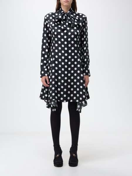 Versace dress in viscose and silk with Polka Dot print