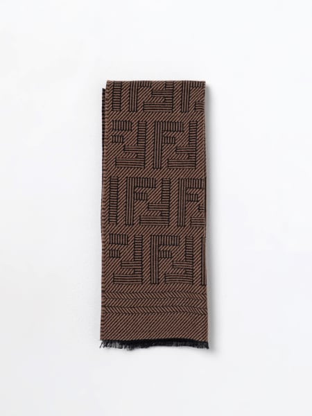 Fendi accessori: Sciarpa Fendi in lana e seta con monogram FF jacquard