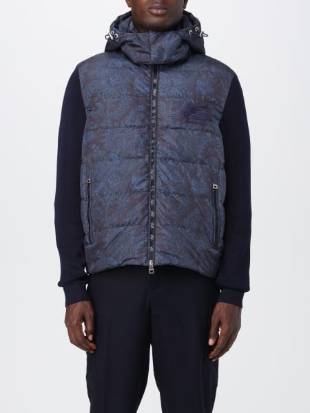 Etro down jacket in nylon with Paisley pattern