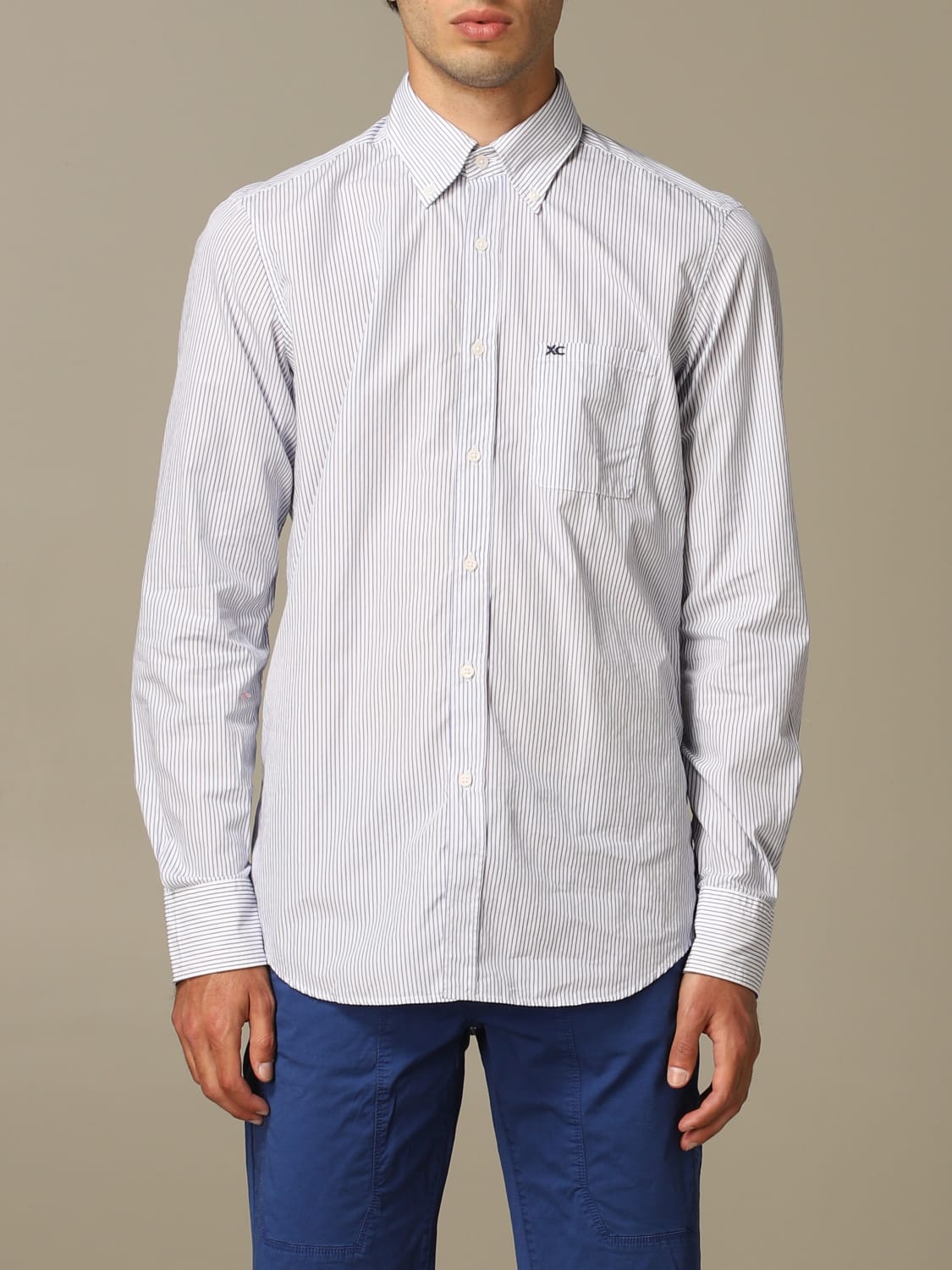 Xc -  shirt in micro-striped washed cotton