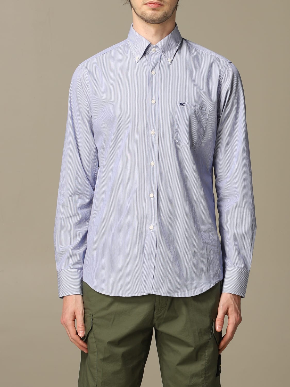 Xc -  shirt in micro-check washed cotton
