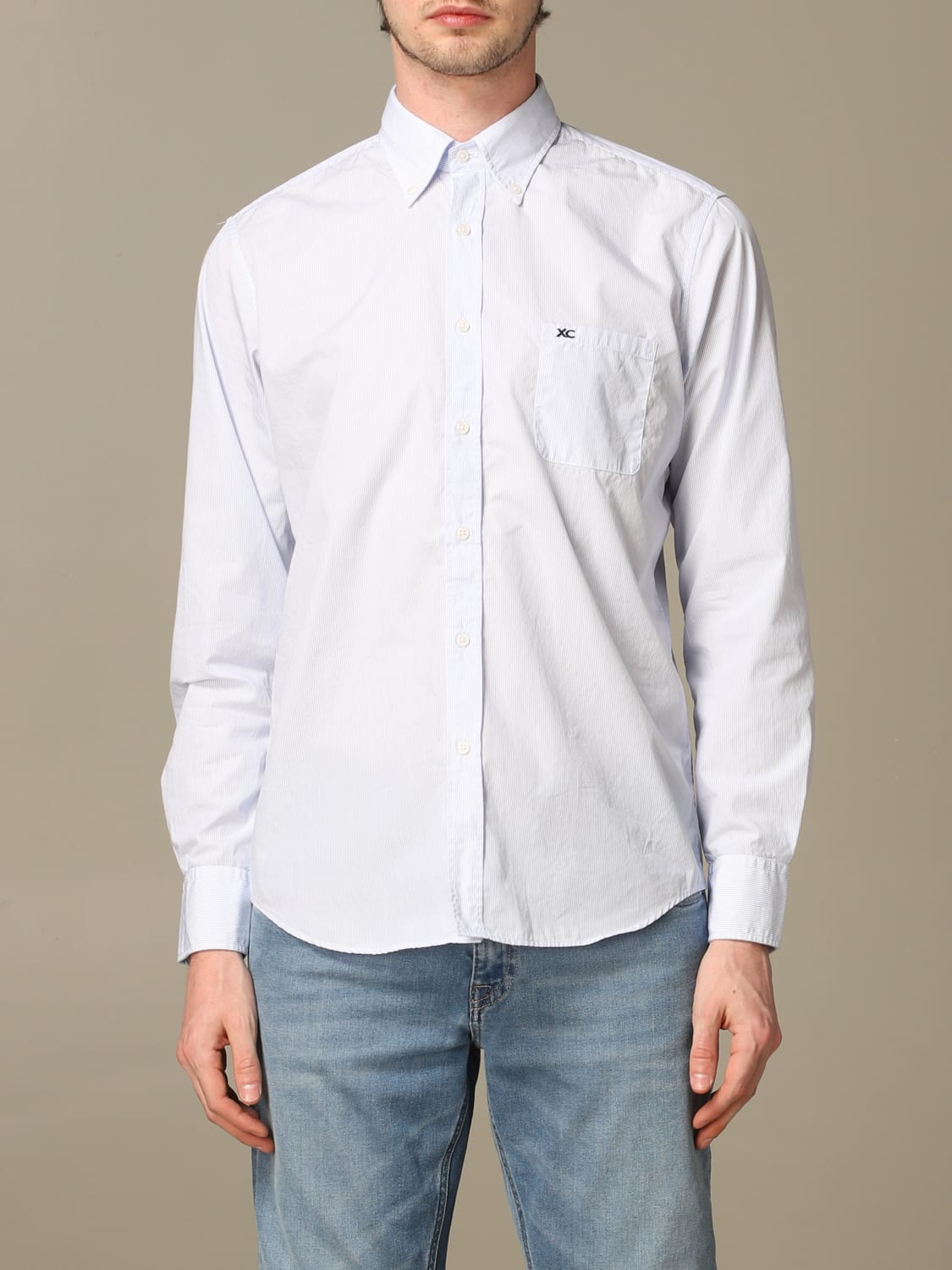 Xc -  shirt in micro-striped washed cotton