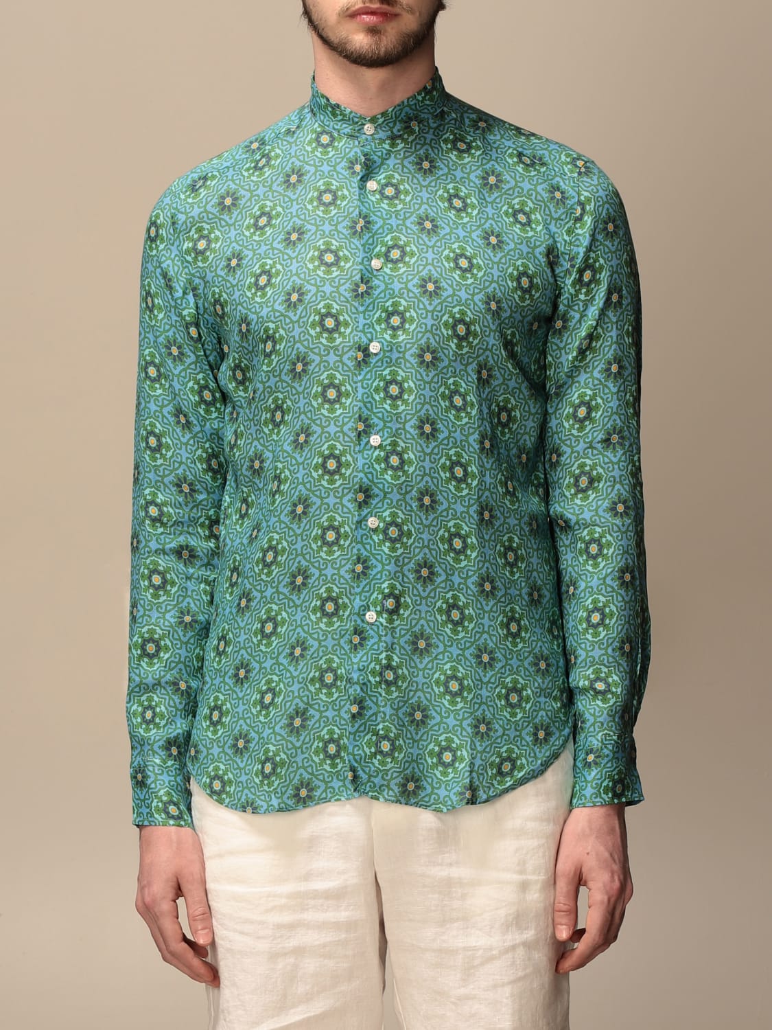 Camicia verde clearance lino