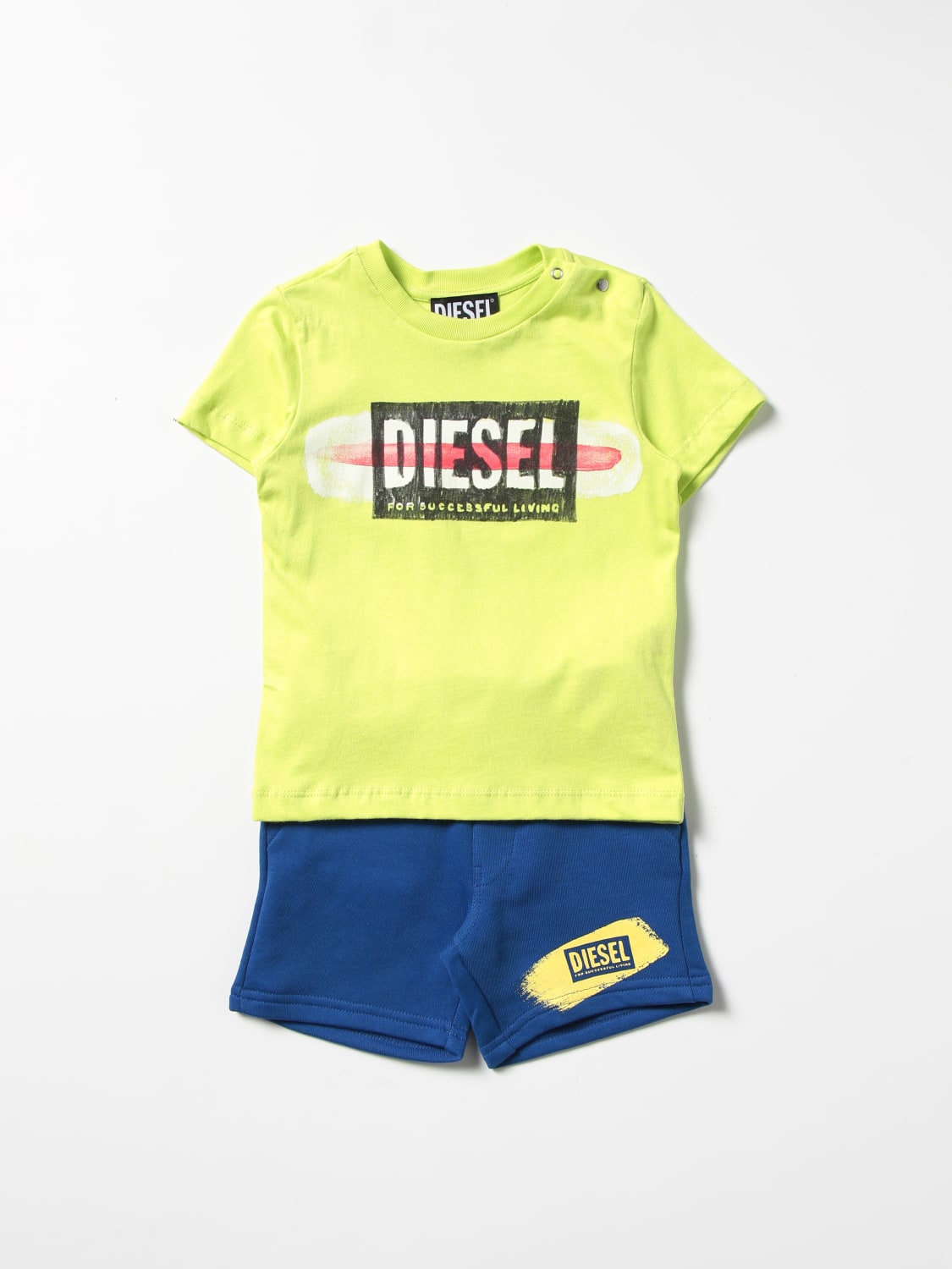 Diesel Outlet jumpsuit for baby Yellow Diesel jumpsuit