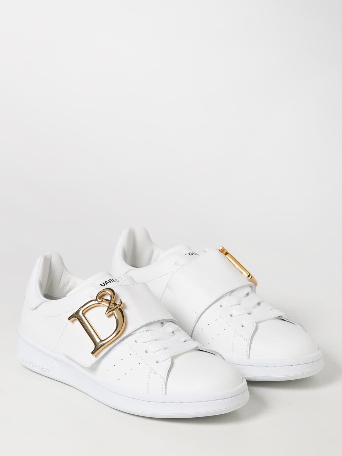 Dsquared2 Outlet: boxer sneakers in smooth leather - White