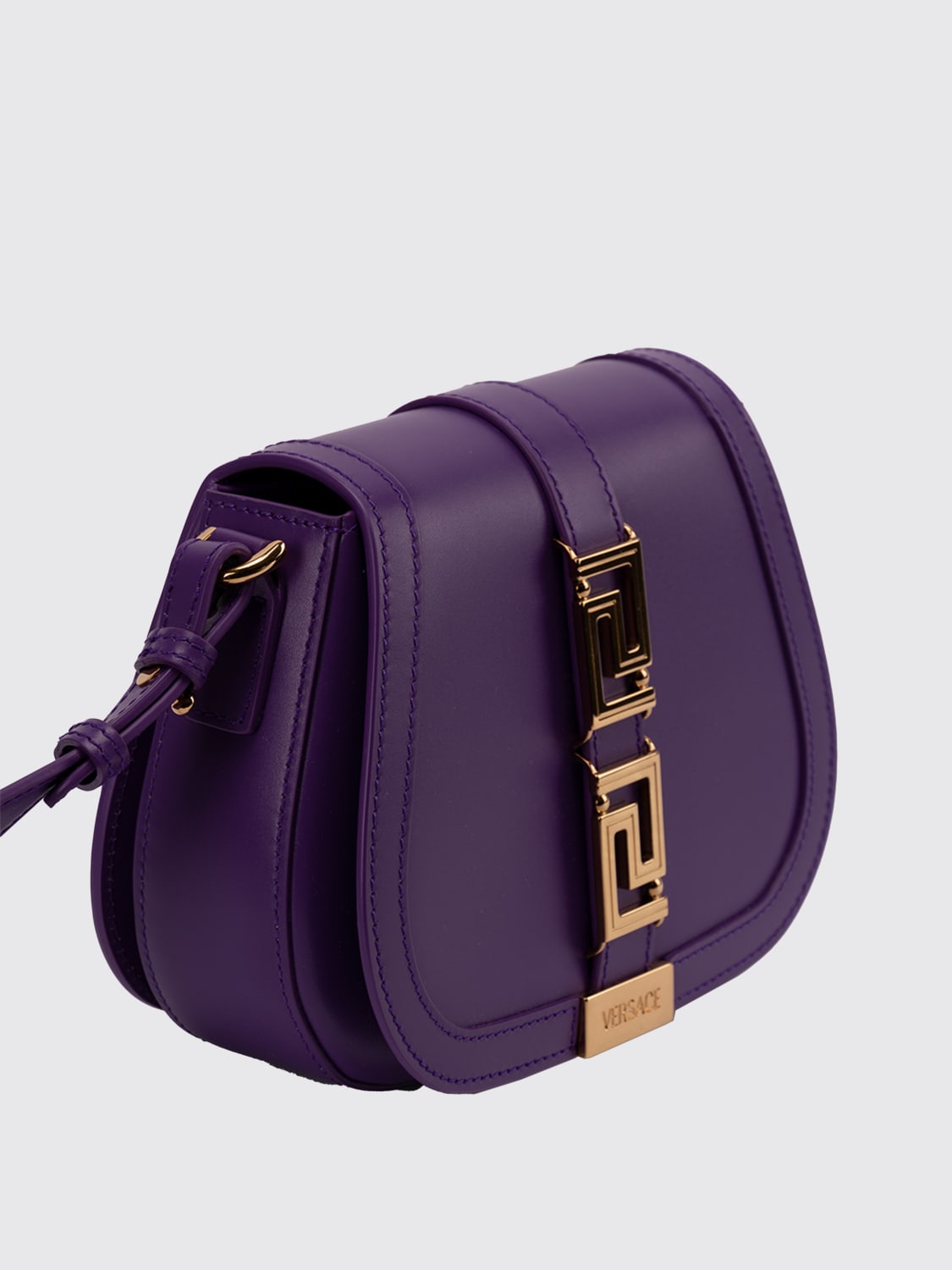 Versace Outlet Greca Goddesa bag in smooth leather Orchid Versace