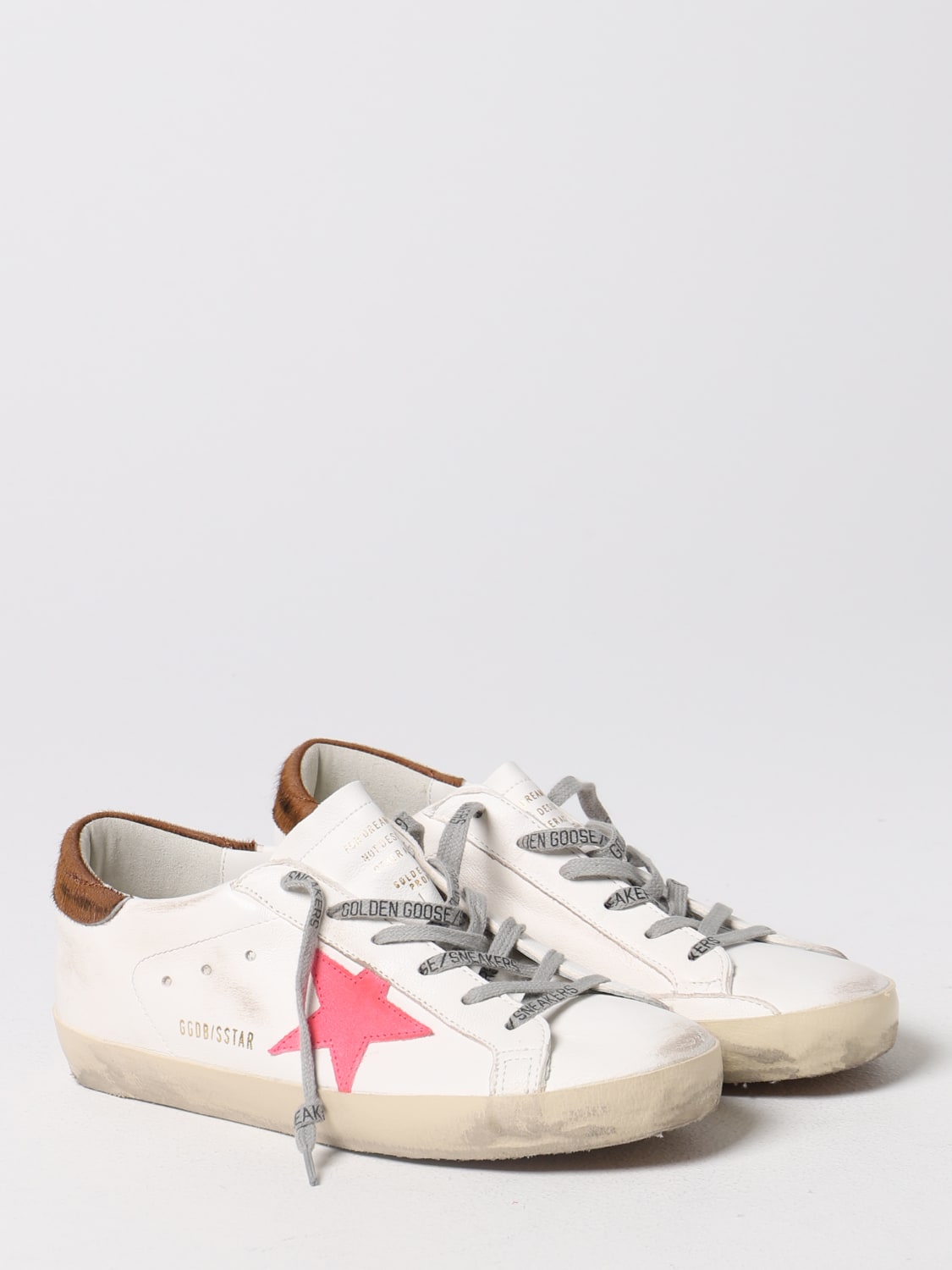 GOLDEN GOOSE: Super-Star sneakers in used nappa leather - White