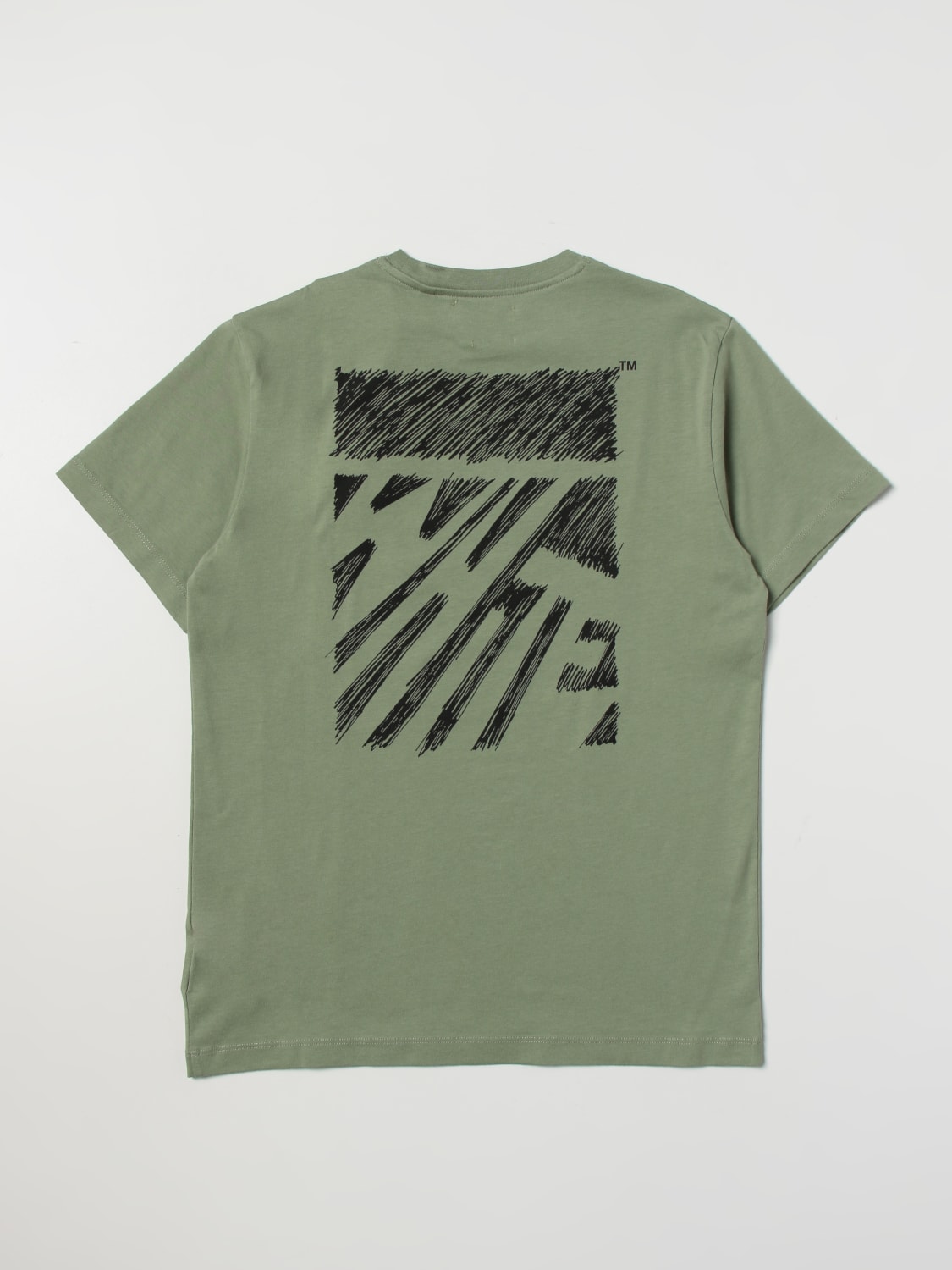 Off White Outlet T shirt gar on Vert Militaire T Shirt Off