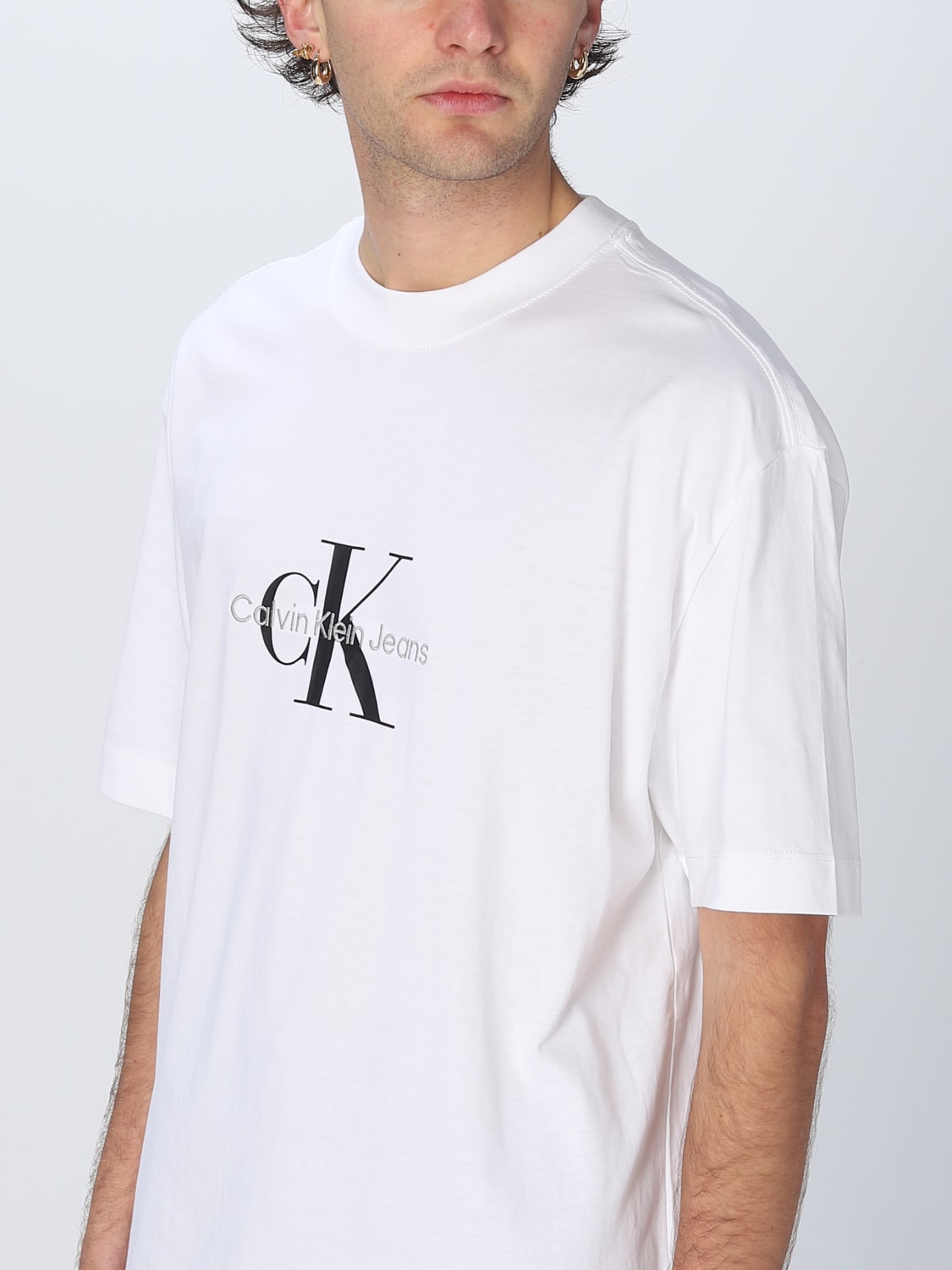 CALVIN KLEIN JEANS：Tシャツ メンズ - ホワイト | GIGLIO.COM