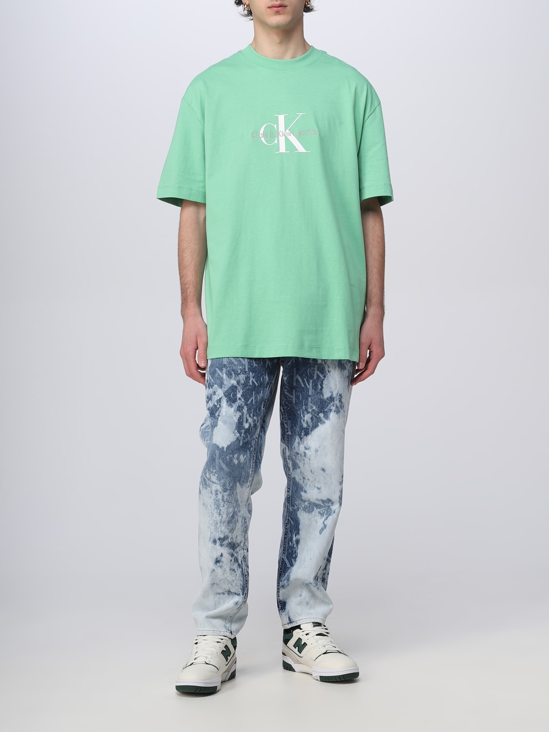 CALVIN KLEIN JEANS: t-shirt for man - Water | Calvin Klein Jeans t-shirt  J30J323307 online at
