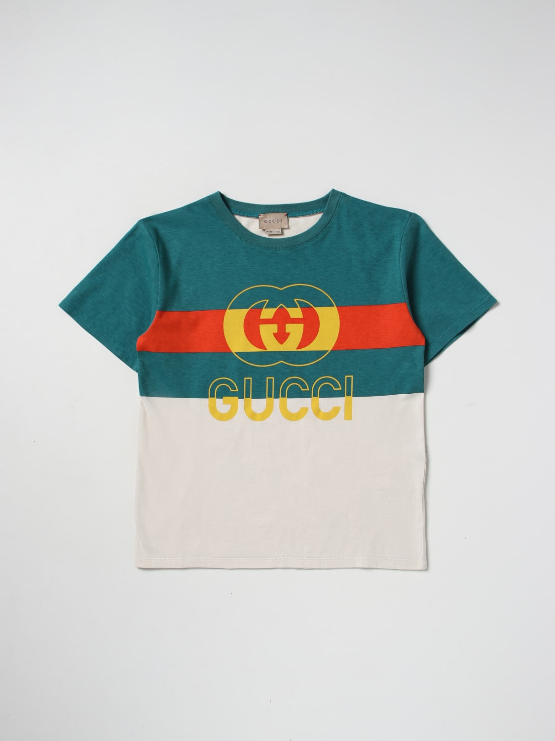 GUCCI：Tシャツ 男の子 - グリーン | GIGLIO.COMオンラインのGucci T