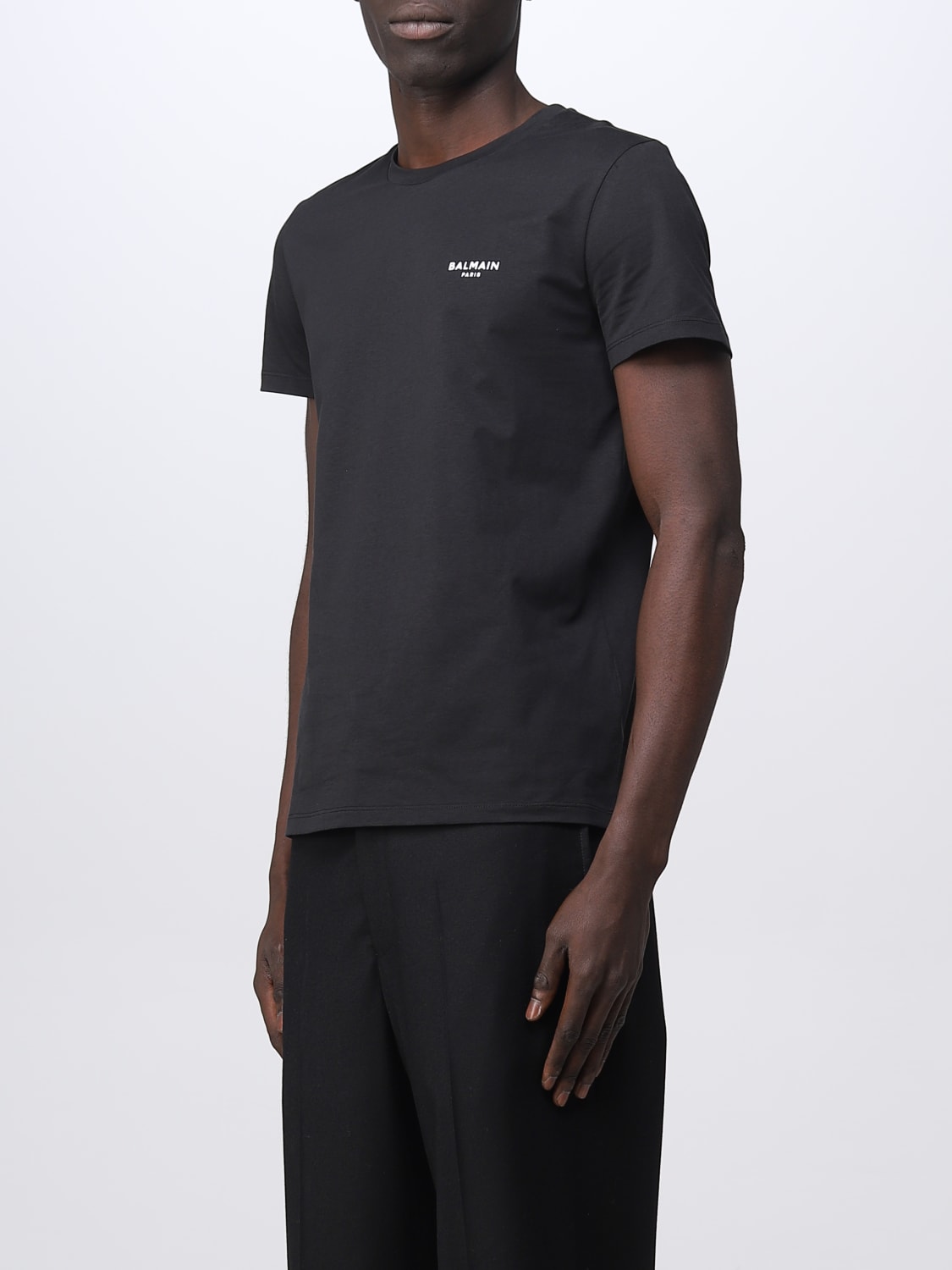 Cotton sweatpants with Balmain Paris logo black - Men
