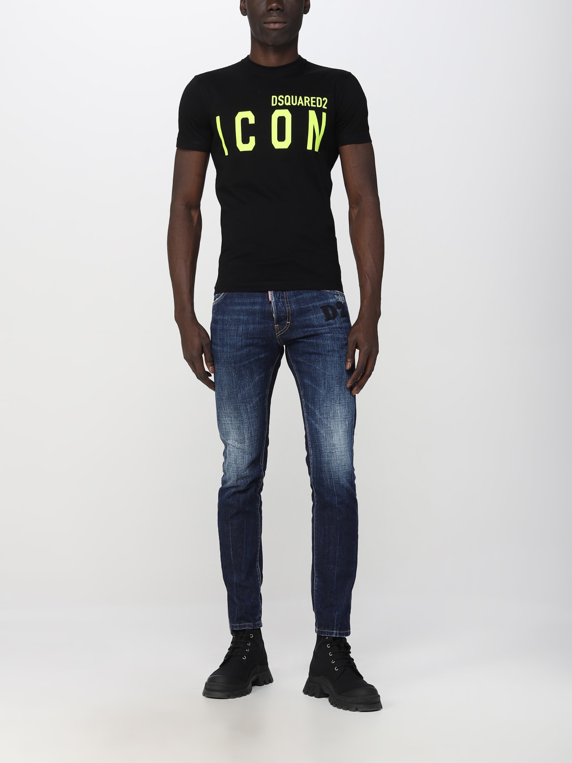 Dsquared2 Outlet: cotton T-shirt - Black 1  Dsquared2 t-shirt  S79GC0068S23009 online at