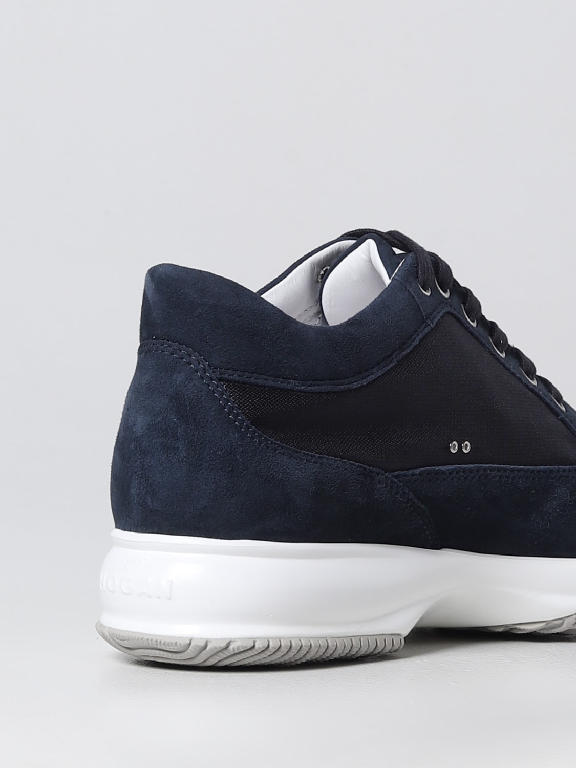 Hogan Outlet: Interactive sneakers in suede - Blue | Hogan