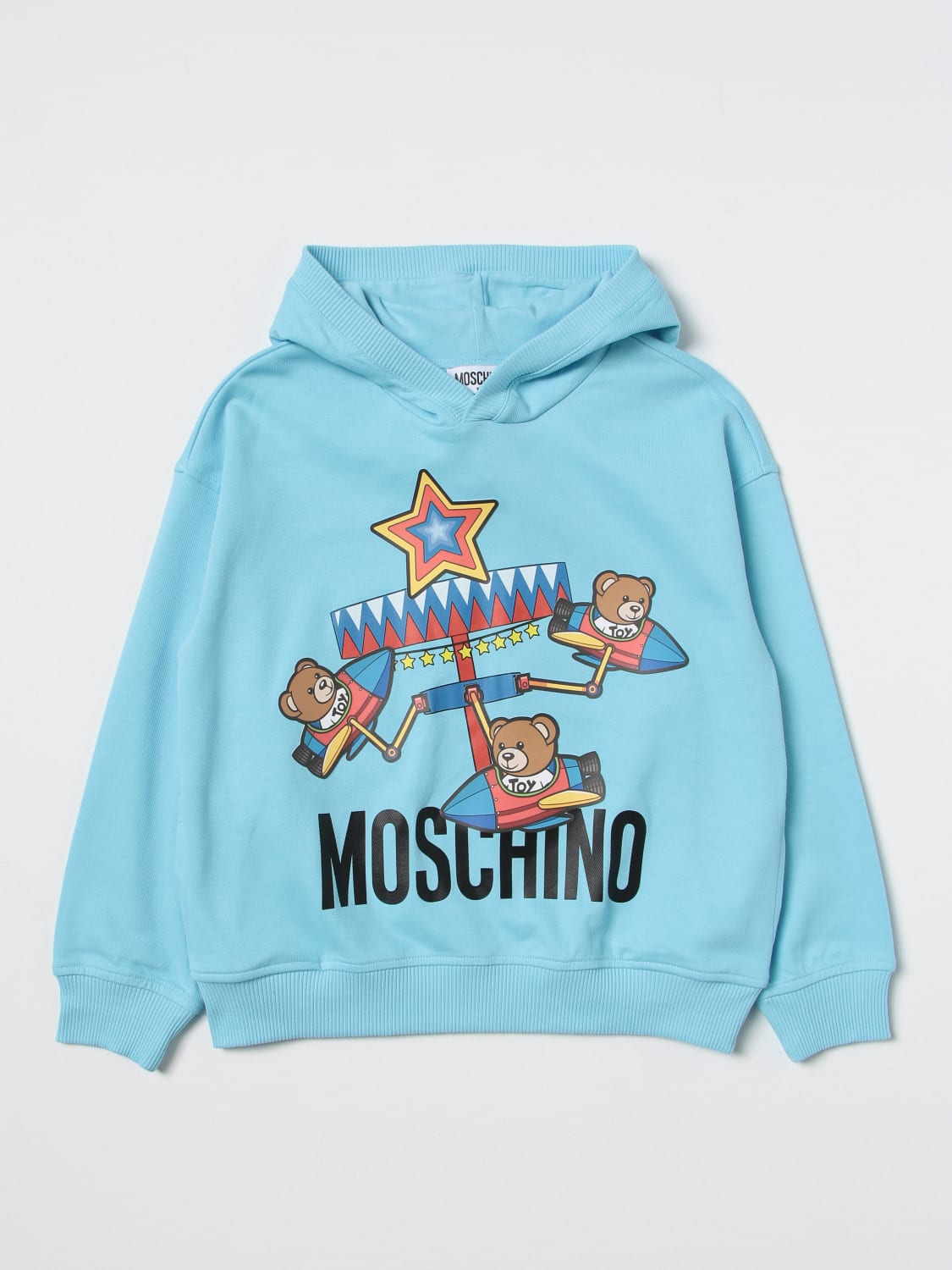 Moschino Kid Outlet sweater for boys Gnawed Blue Moschino Kid