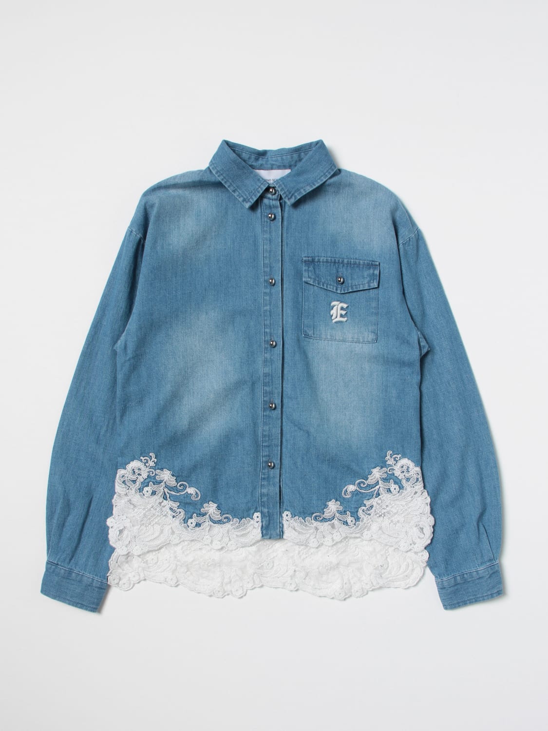 Ermanno Scervino Junior Outlet: shirt for girls - Denim | Ermanno