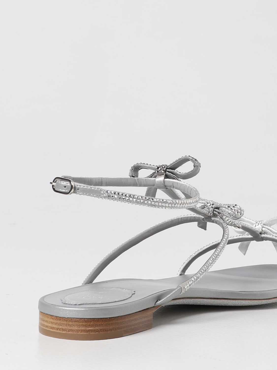 Rene Caovilla Outlet: Caterina sandals in satin with rhinestone ...
