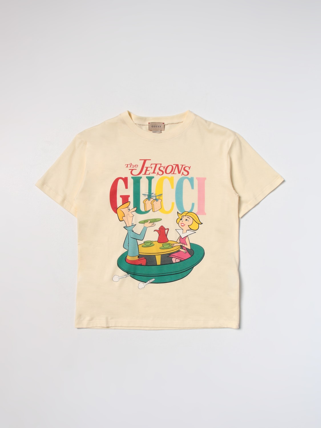 GUCCI：Tシャツ 男の子 - イエロークリーム | GIGLIO.COMオンラインの