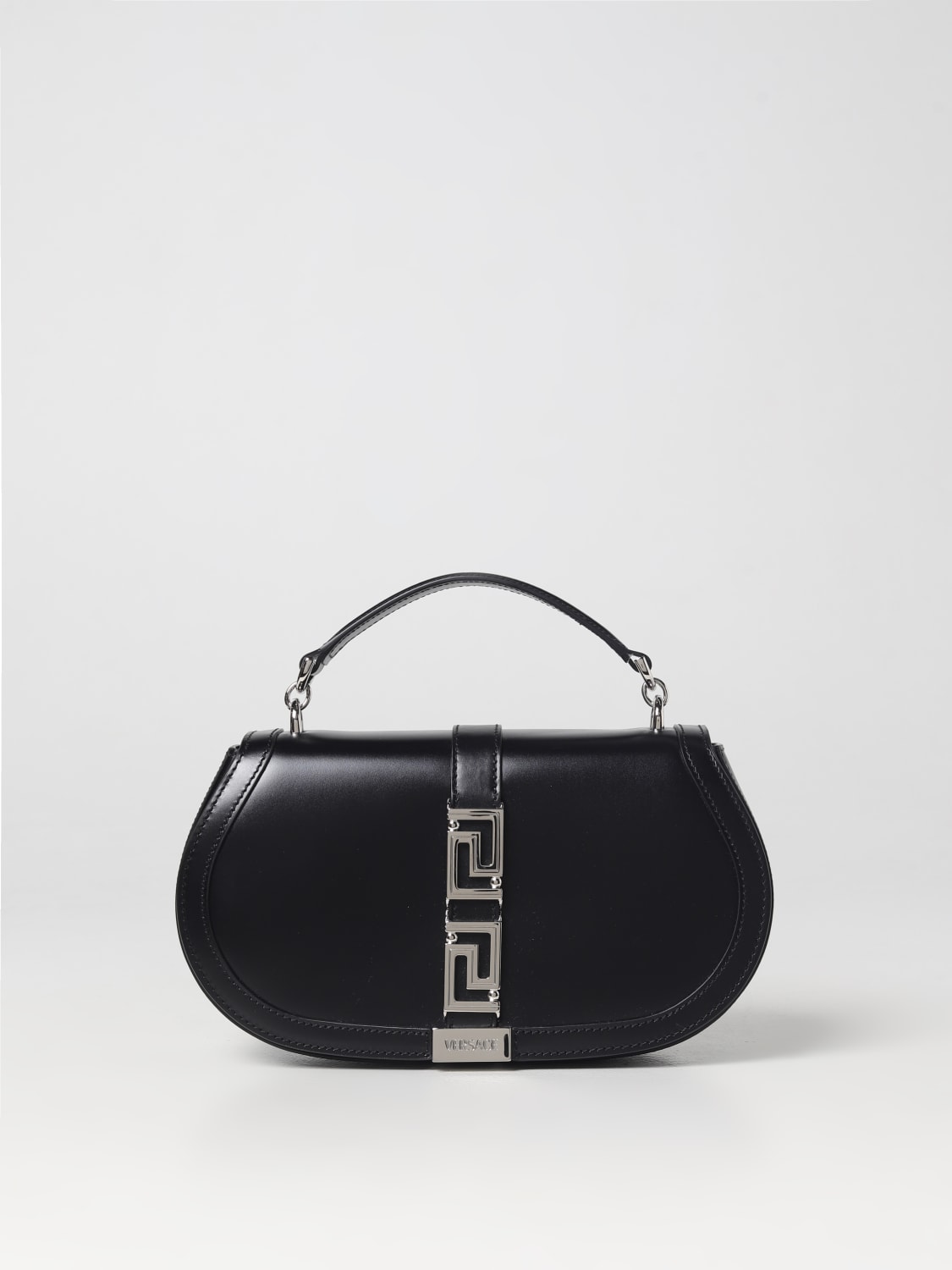 VERSACE: Greca Goddess bag in leather with application - Black 1