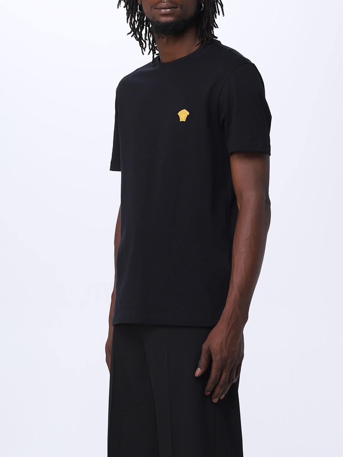 VERSACE: cotton t-shirt - Black | Versace t-shirt 10084811A08489 online ...