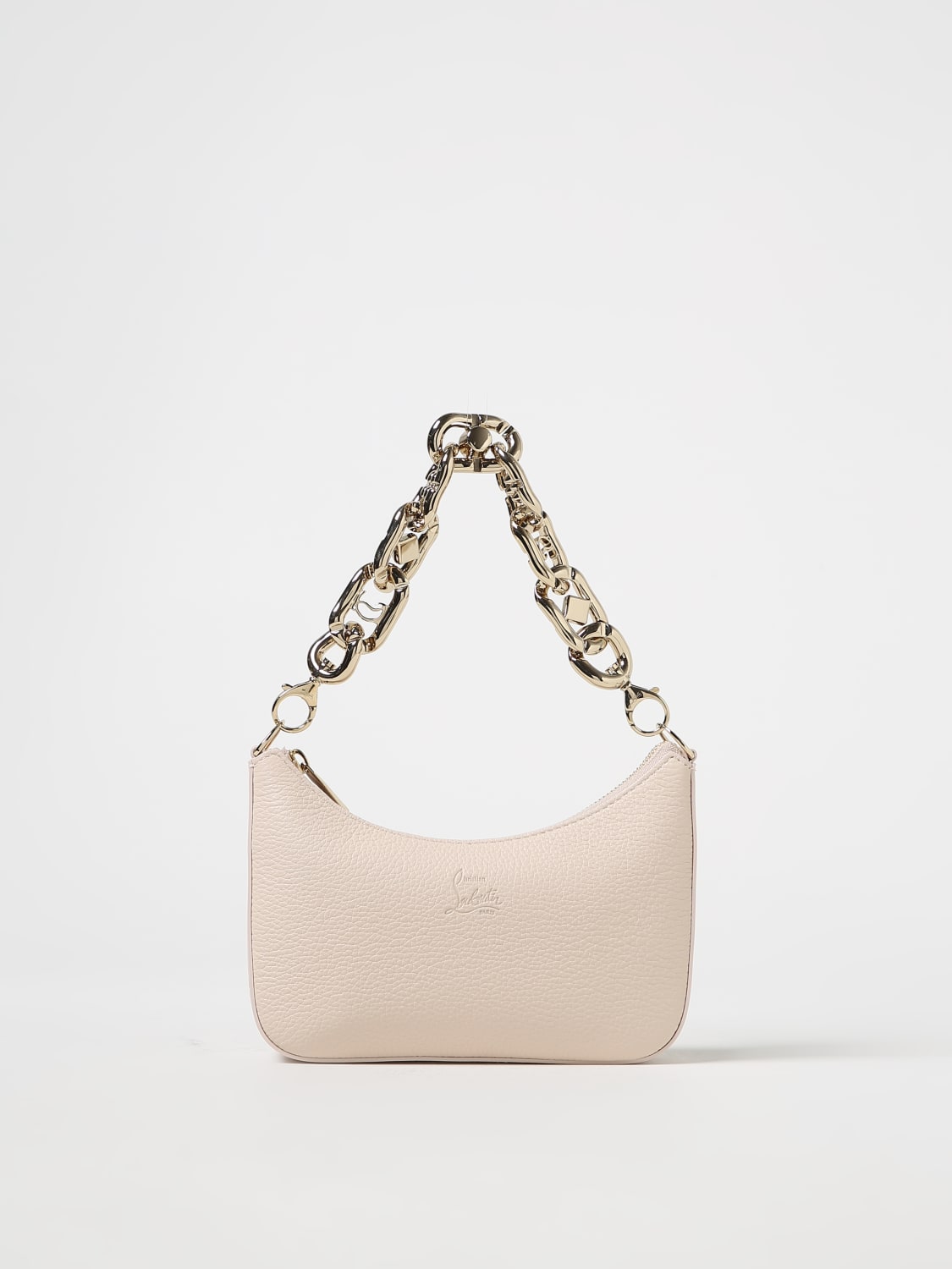 CHRISTIAN LOUBOUTIN: Loubila leather bag with logo - Yellow Cream