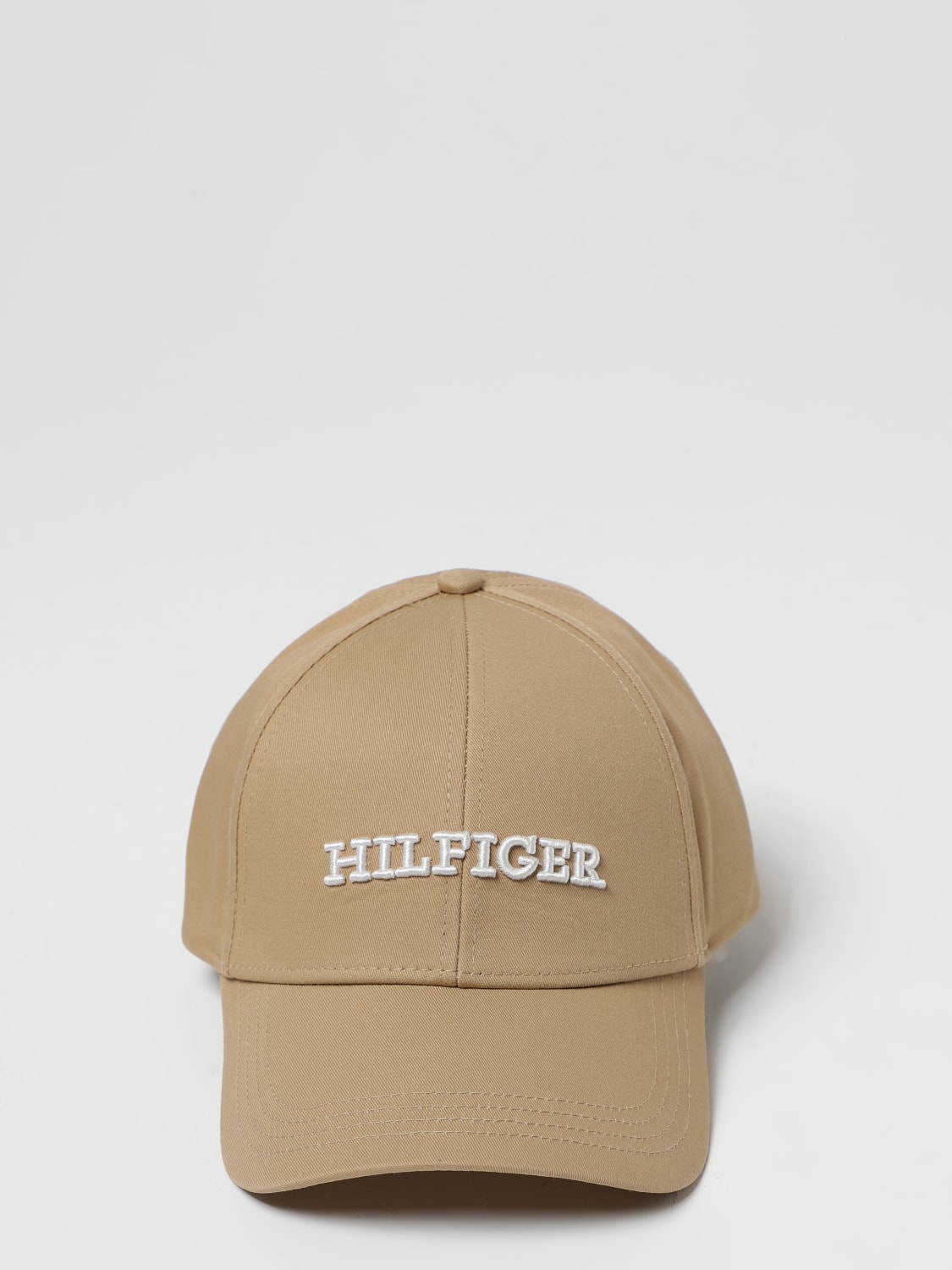 TOMMY in hat Beige hat AW0AW15532 cotton HILFIGER: Hilfiger Tommy logo at - with embroidered | online