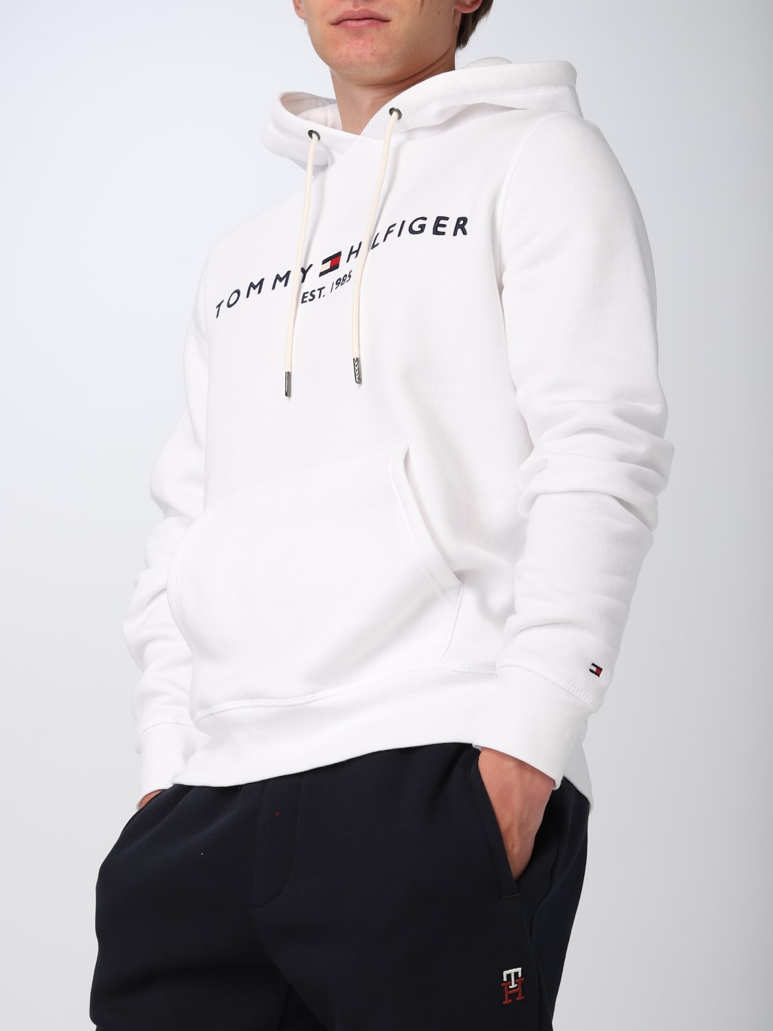 TOMMY HILFIGER: online in cotton Tommy MW0MW11599 Hilfiger - sweatshirt White blend sweatshirt at 