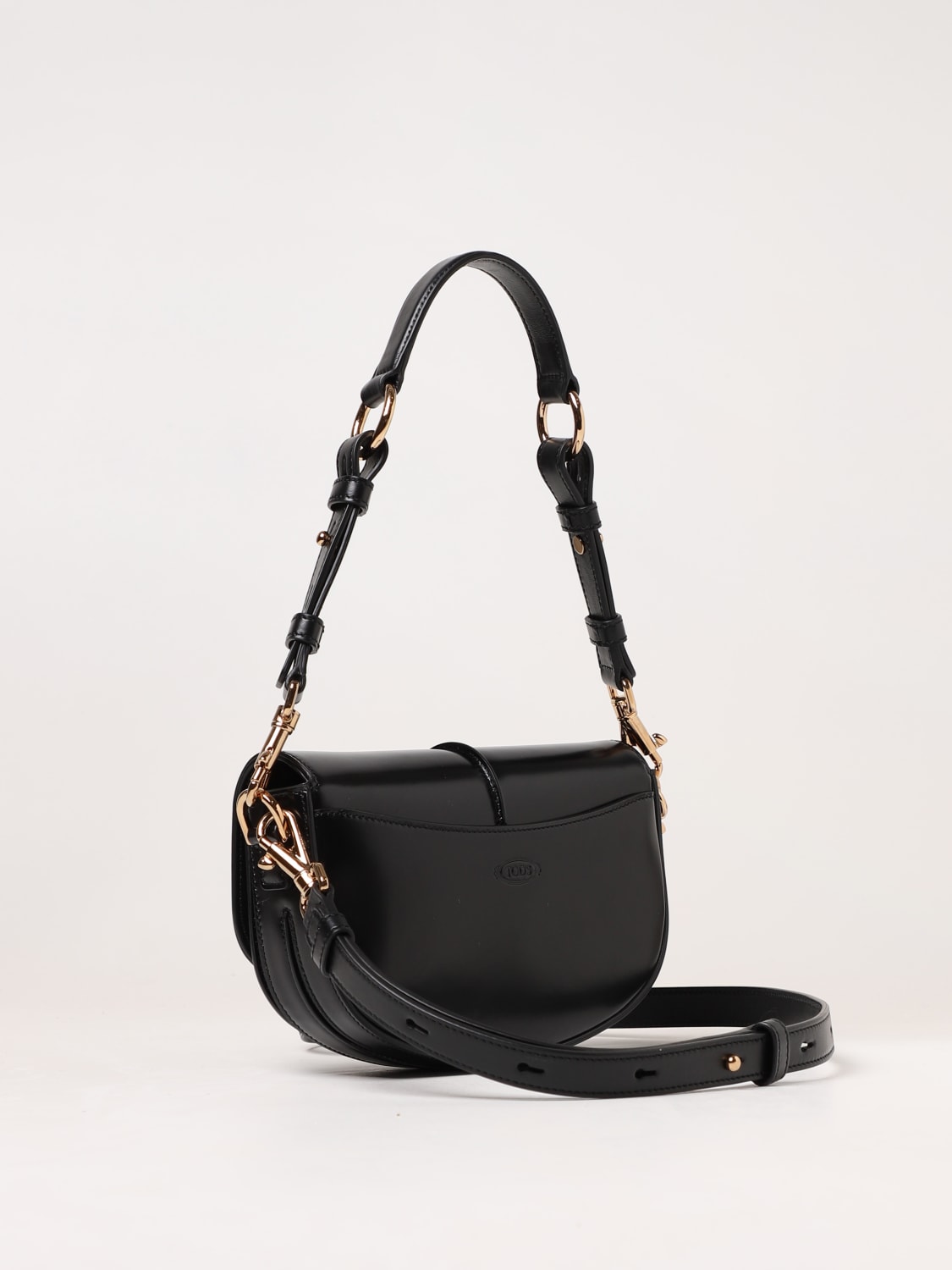 TOD'S: T Timeless bag in brushed leather - Black | Tod's mini bag ...